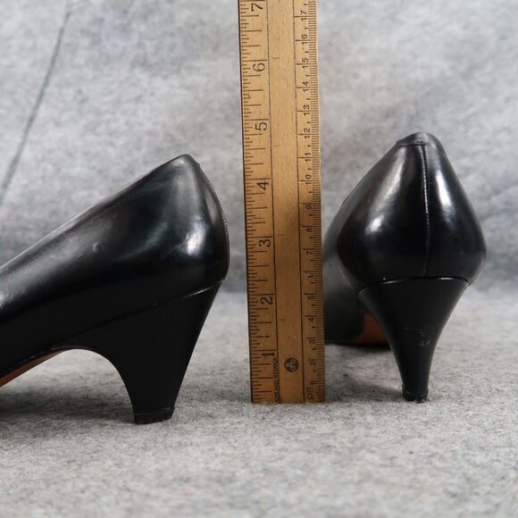 Evan Picone Shoes Womens 7.5 Pumps Classic Leather Vintage Black Slip On Formal - Picture 8 of 16